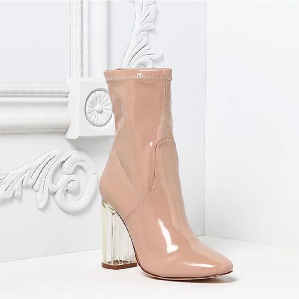 Clear Heeled Booties